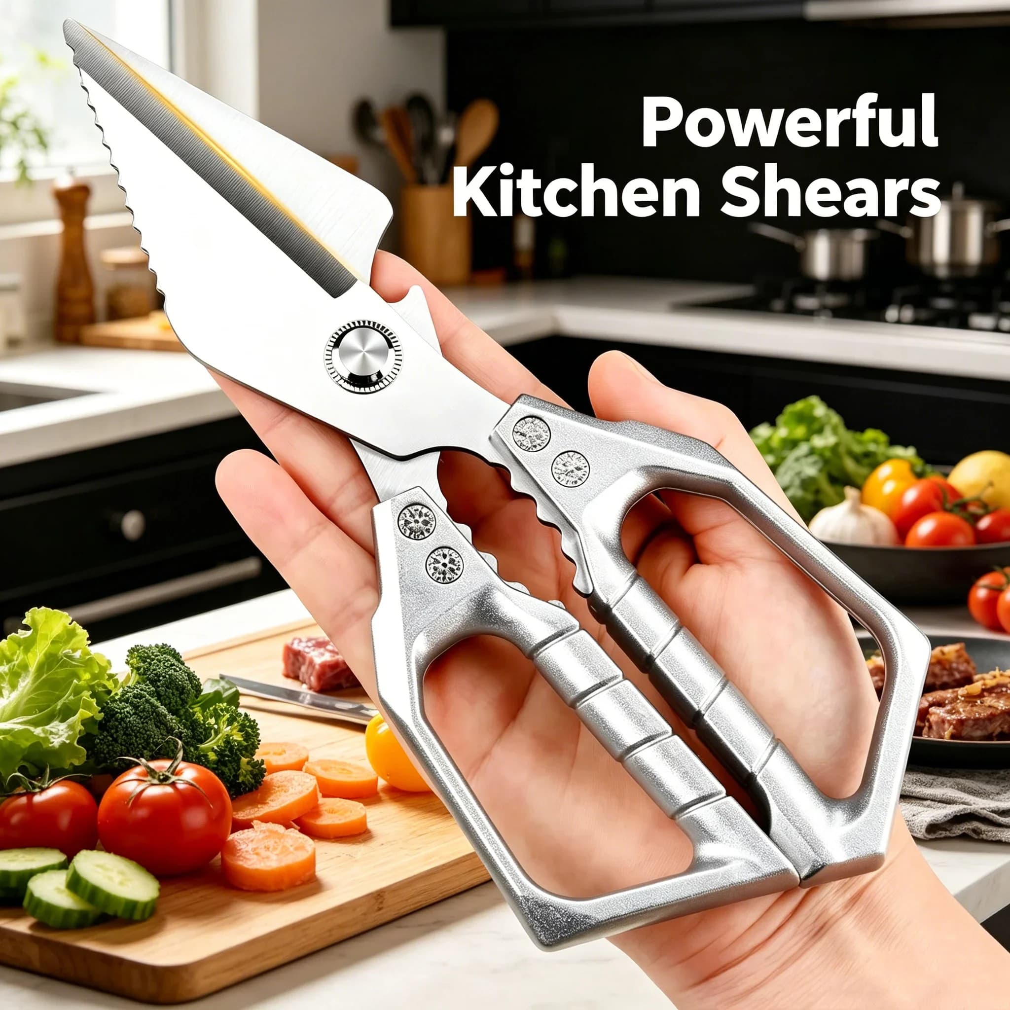 Forbici da Cucina Multiuso Resistenti - Forbici per Pollame in Acciaio Inossidabile Affilate con Precisione per Preparazione di Carne, Verdure e Pesce