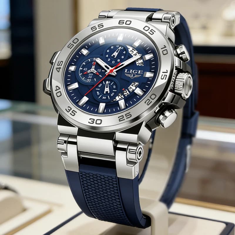 Luxury men's watch LIGE 2026, new, fashionable, military, quartz, sportsman, waterproof 50M, bright, underwater, gift for man, Reloj
