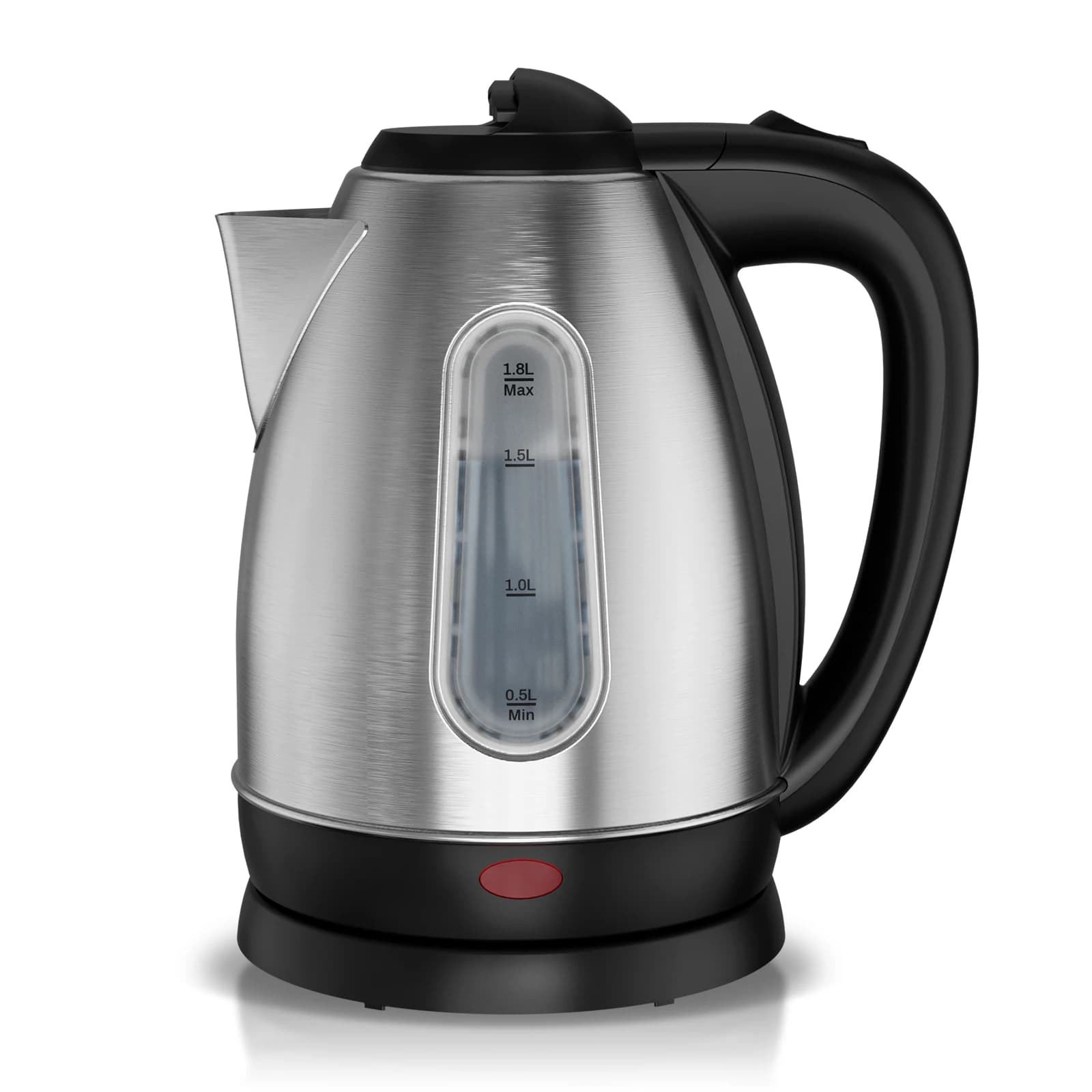 Bollitore elettrico in acciaio inossidabile da 1,8 litri con finestra per il livello dell'acqua, spegnimento automatico, protezione contro l'ebollizione a secco, bollitura rapida da 1200 W