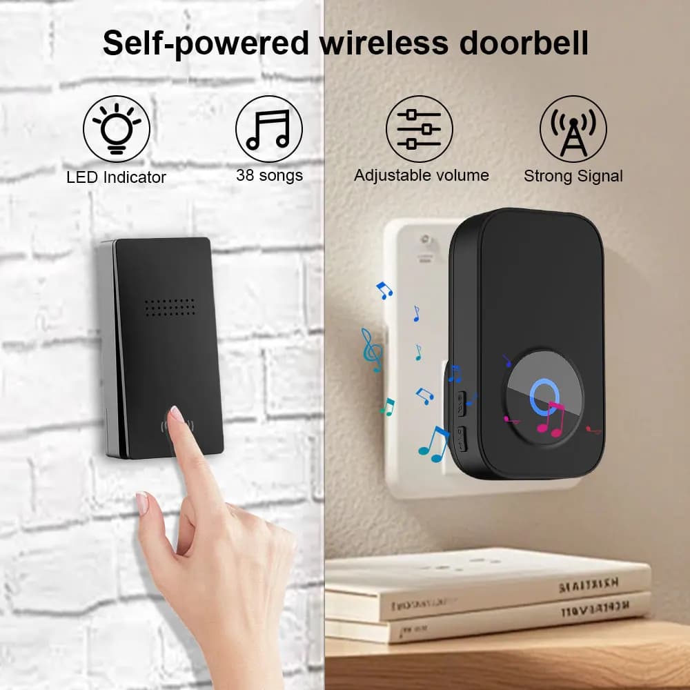 Waterproof Wireless Doorbell Home Smart Doorbell Remote Smart Bell 150m EU Plug UK Optional