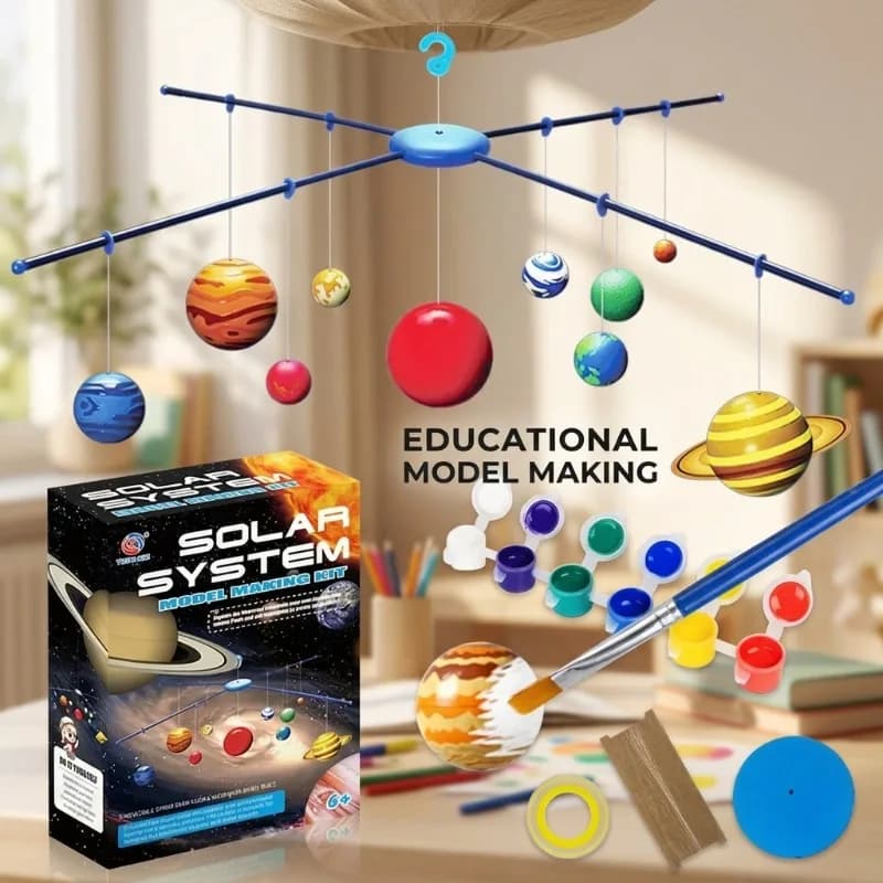 Modello del Sistema Solare STEM, Giocattolo 3D da Assemblare, Dispositivo di Proiezione con 8 Pianeti, Educazione Scientifica Precoce per Bambini