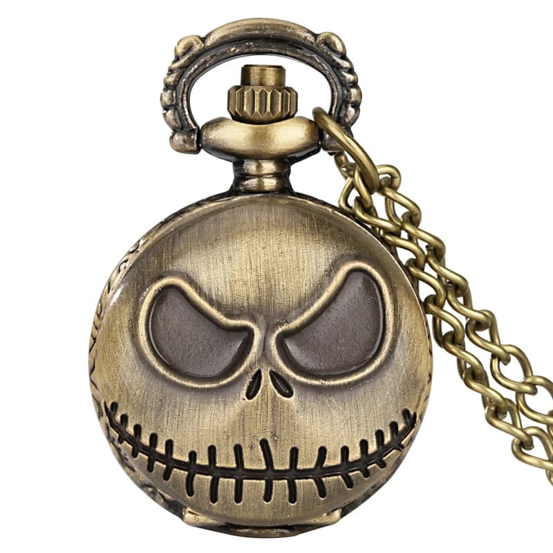 Little Vintage Jack Skull Streetwear Punk Steampunk Orologio da tasca Collana a catena Orologio al quarzo Bella catena con ciondolo per ragazzi e ragazze