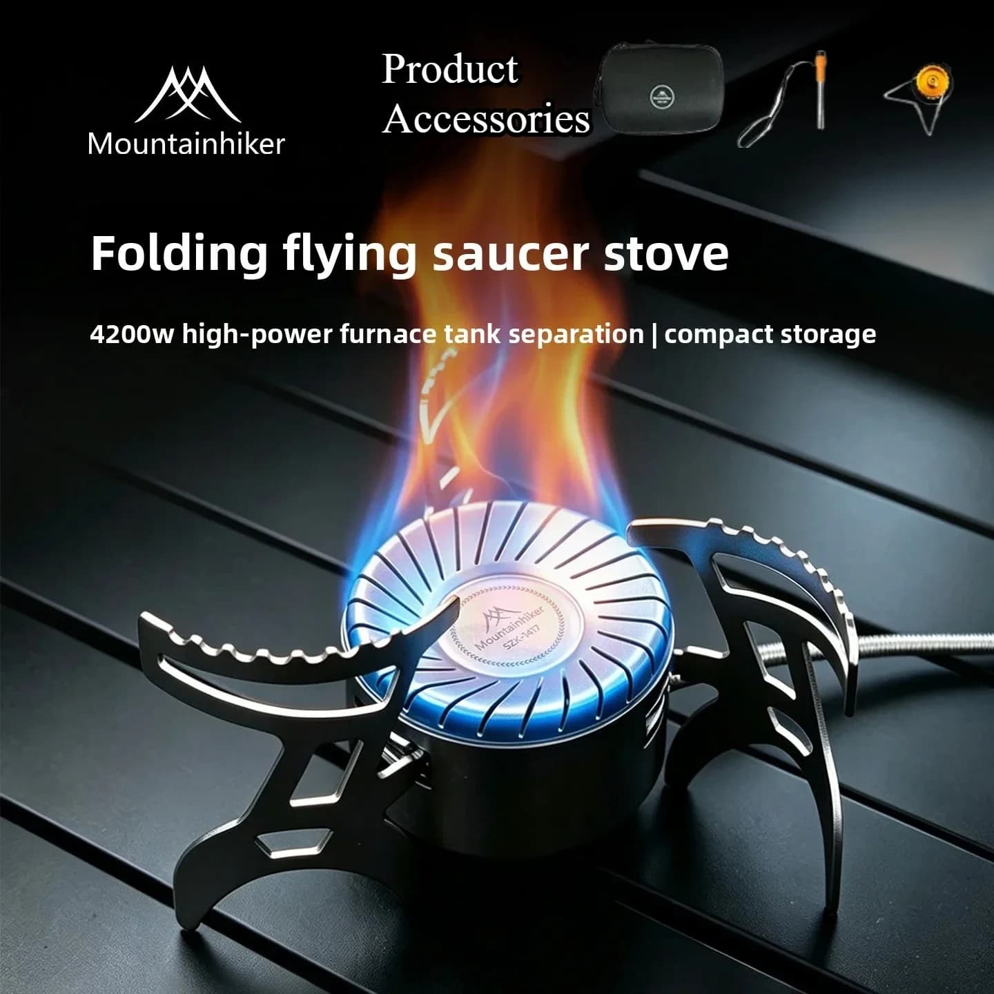 MOUNTAINHIKER Outdoor Infrared Burner Mini Stove Outdoor Camping Cooking Ultralight Folding Mini Burner Camp Cooking Supplies