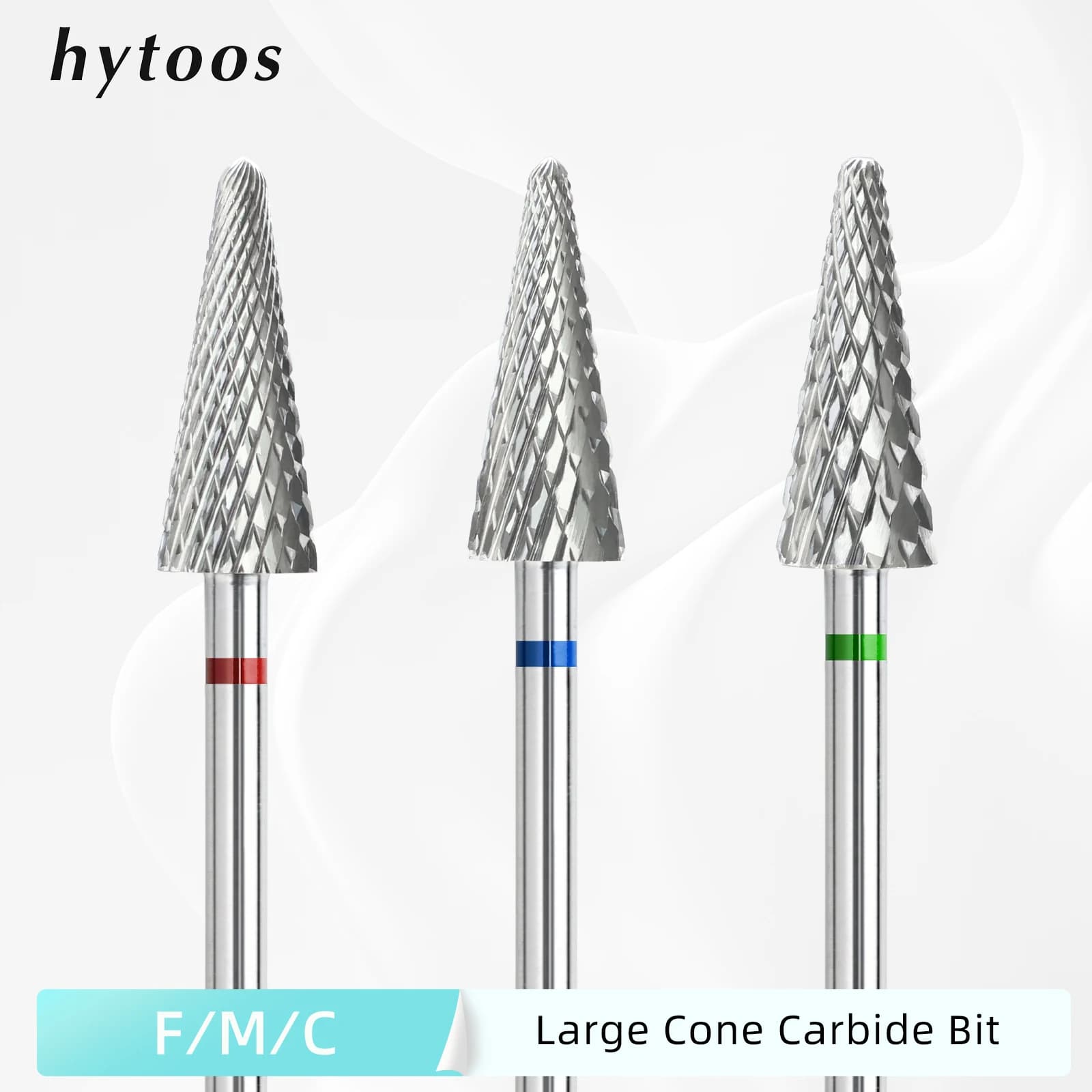 HYTOOS Cone Shaped Nail Drill Tip 3/32" Manicure Tool for Electric Drill Accessories with Rotary Brake