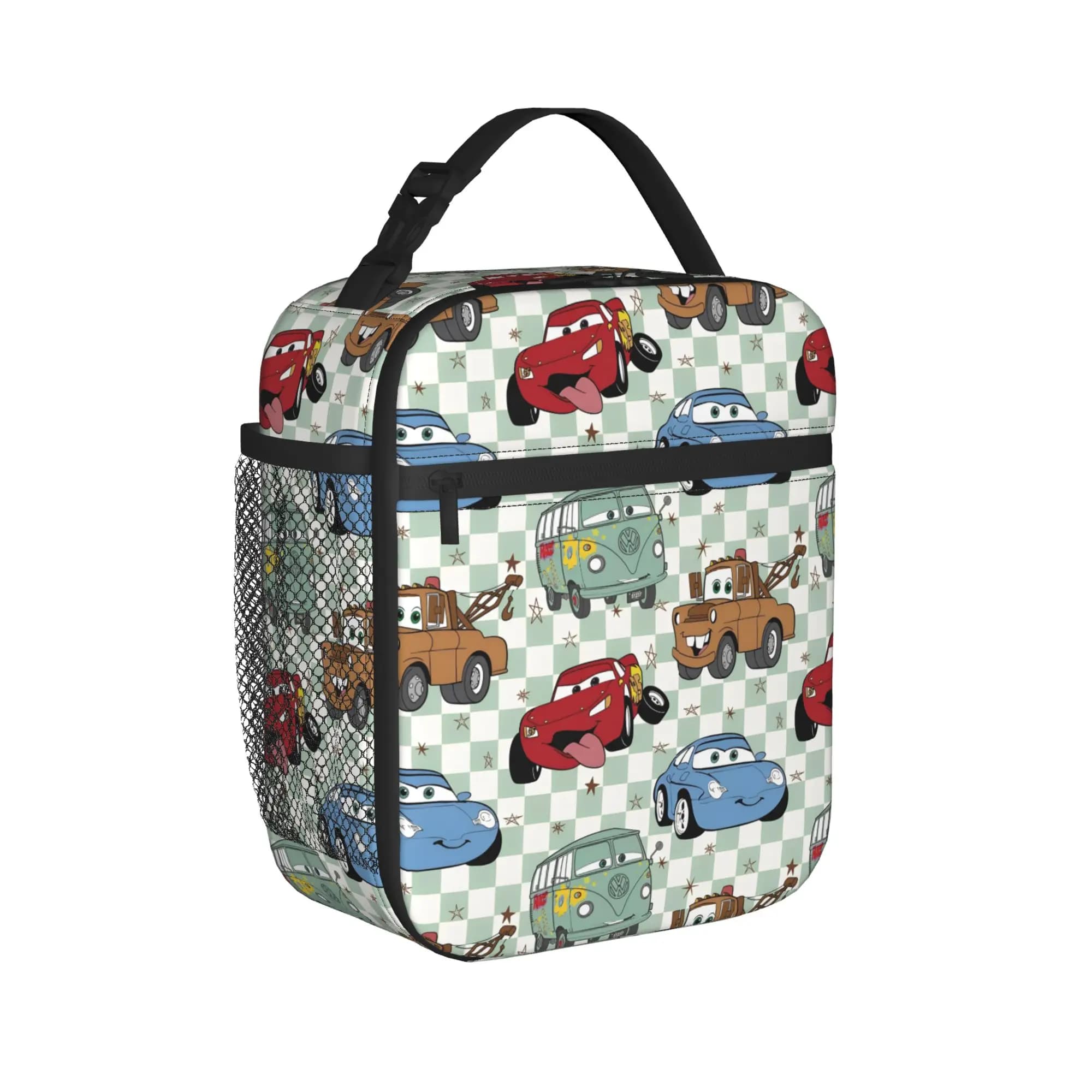 McQueens Animated Cars Insulated Lunch Bags Cooler Bag Reusable,Lunch Container Large Tote Lunch Box Food Storage Bags Office