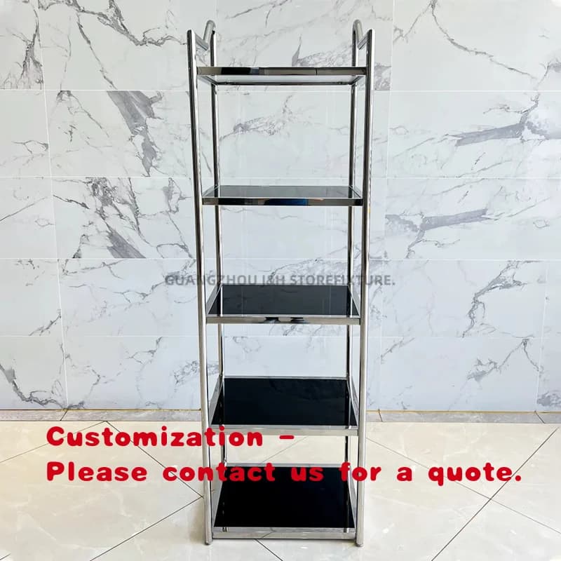 Espositore per Scarpe da Negozio di Abbigliamento, Scaffale Verticale per Scarpe, Espositore da Terra per Borse, Design per Negozi, Nero