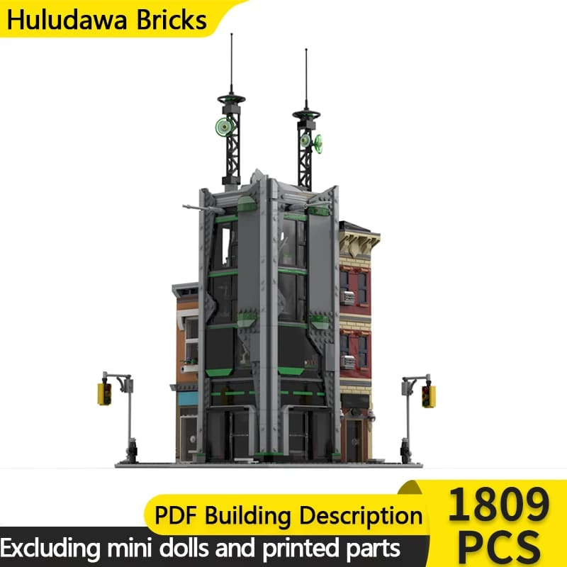 Street View Model MOC Building Bricks Tower Residential Building Modular Technology Children Holiday Gifts Assemble Toys Suit