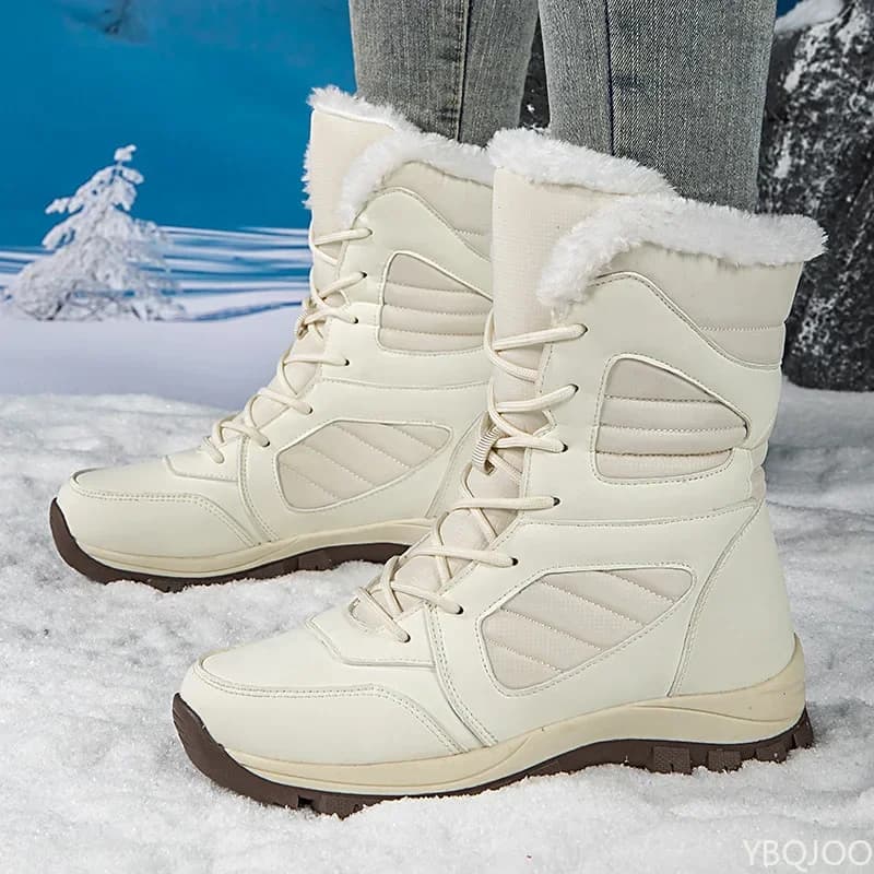 Women's high, thick, cold-resistant, warm, waterproof shoes with thick sole, wear-resistant sports boots for outdoors