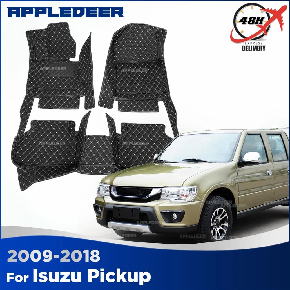 Tappetini per Auto Personalizzati per Isuzu Pickup 2009-2018 2017 2016 2015 2014 2013 2012, Accessori Interni, Copertura in Moquette