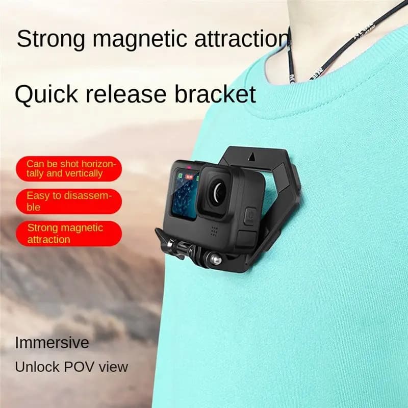 (ABDH) Quick Hook Magnetic Support for Action Camera, Compatible with GoPro Hero, Insta 360, DJI and Smartphone