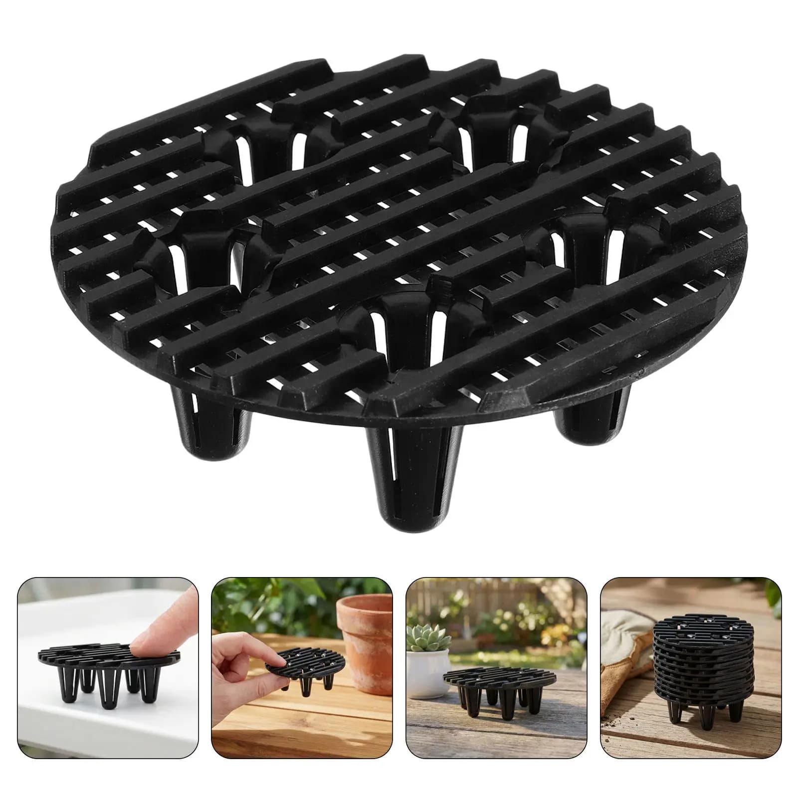 10Pcs Anti-Rot Plant Pot Elevator Risers 3 Inch Breathable Flower Pot Feet Drainage Tray Stand for Indoor Outdoor Potted Plants