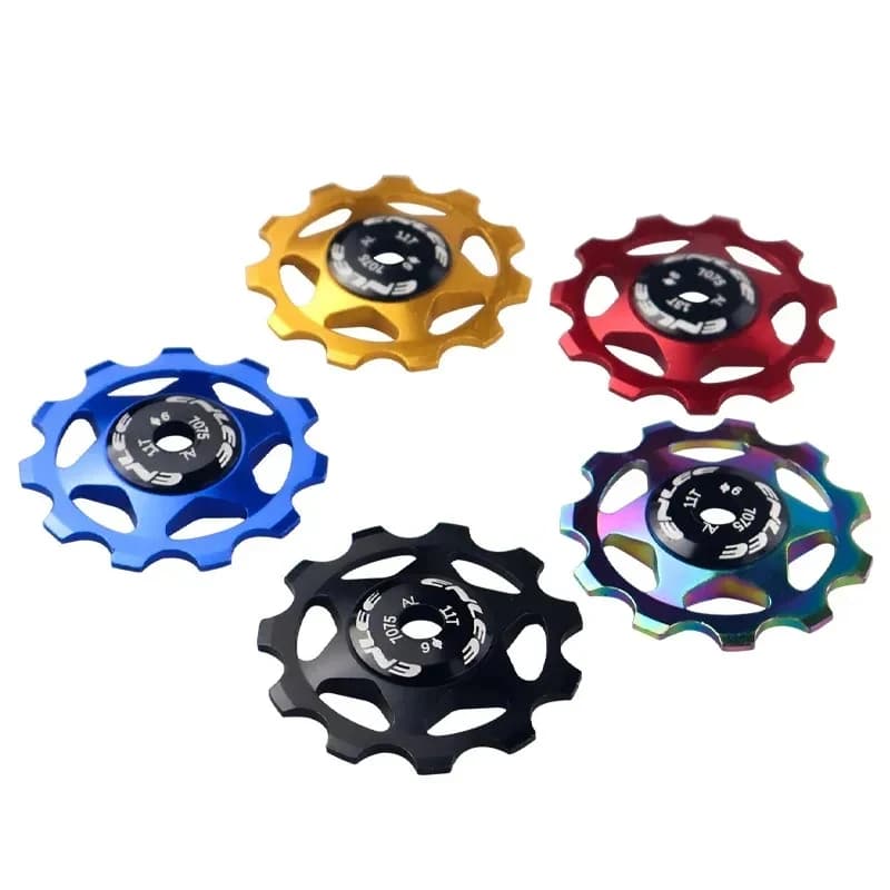 Ruota Guida in Lega di Alluminio per Bici, 5 Colori, Puleggia Deragliatore Posteriore 11T 13T, Ruota Guida MTB con Cuscinetto Ceramico per 4/5/6MM