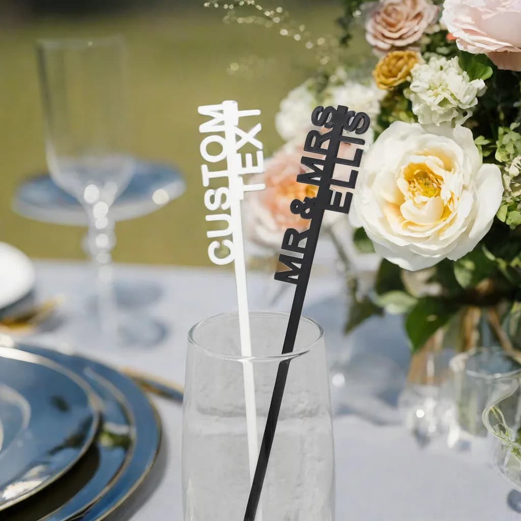 10/30/50/100 pz personalizzato nome della bevanda agitatori Swizzle Sticks Cocktail Party Bar bastoncini per mescolare bastoncini per bevande da sposa, nome personalizzato