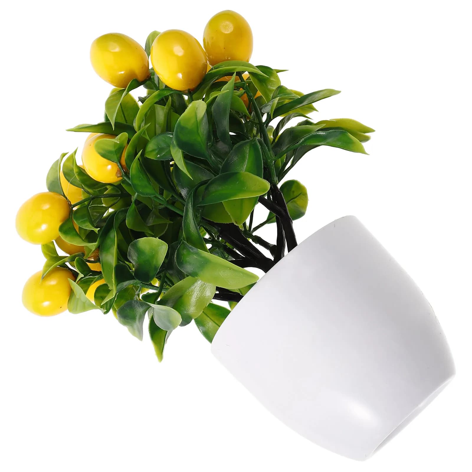 Bonsai di Limone Artificiale Premium, Pianta in Vaso Realistica, Decorazione per Scrivania, Soggiorno, Camera da Letto, Tavolo, Casa e Ufficio