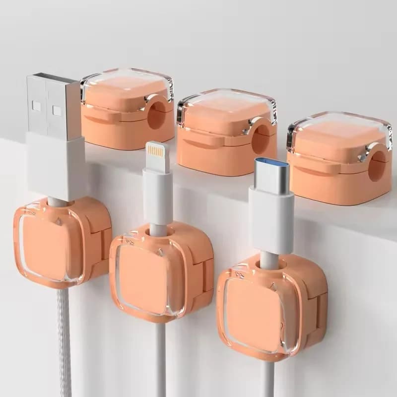 1-6Pcs Magnetic Cable Organizer Clips Cord Management Desk Holder Self Adhesive Desktop Organizer For Office Home Computer Desk