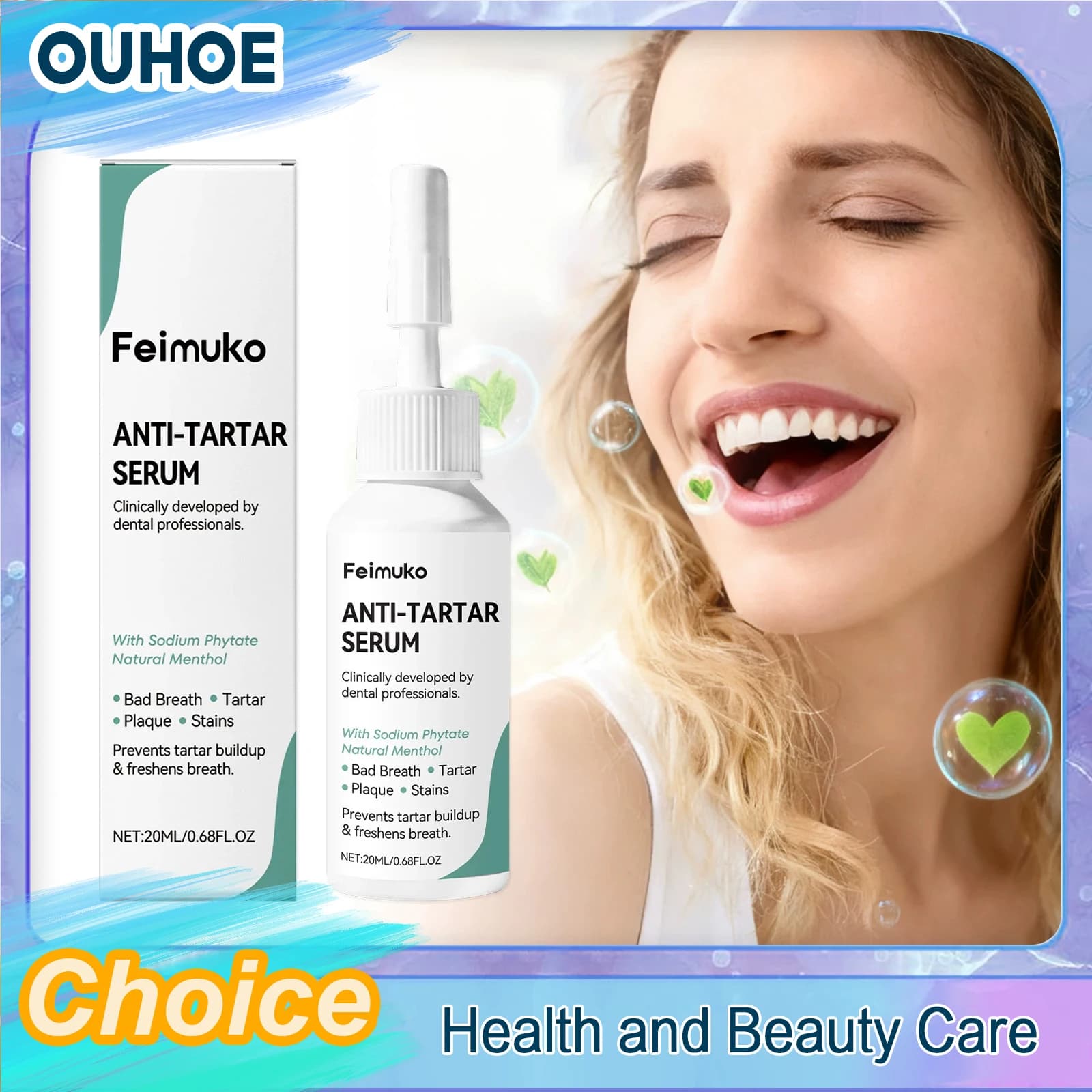 Liquid for the Care of Tooths, Whitening Essence, Fresh Food, Cleaning, Removing Tartar, Alitosis, Plate and Macchie, Oral Hygiene