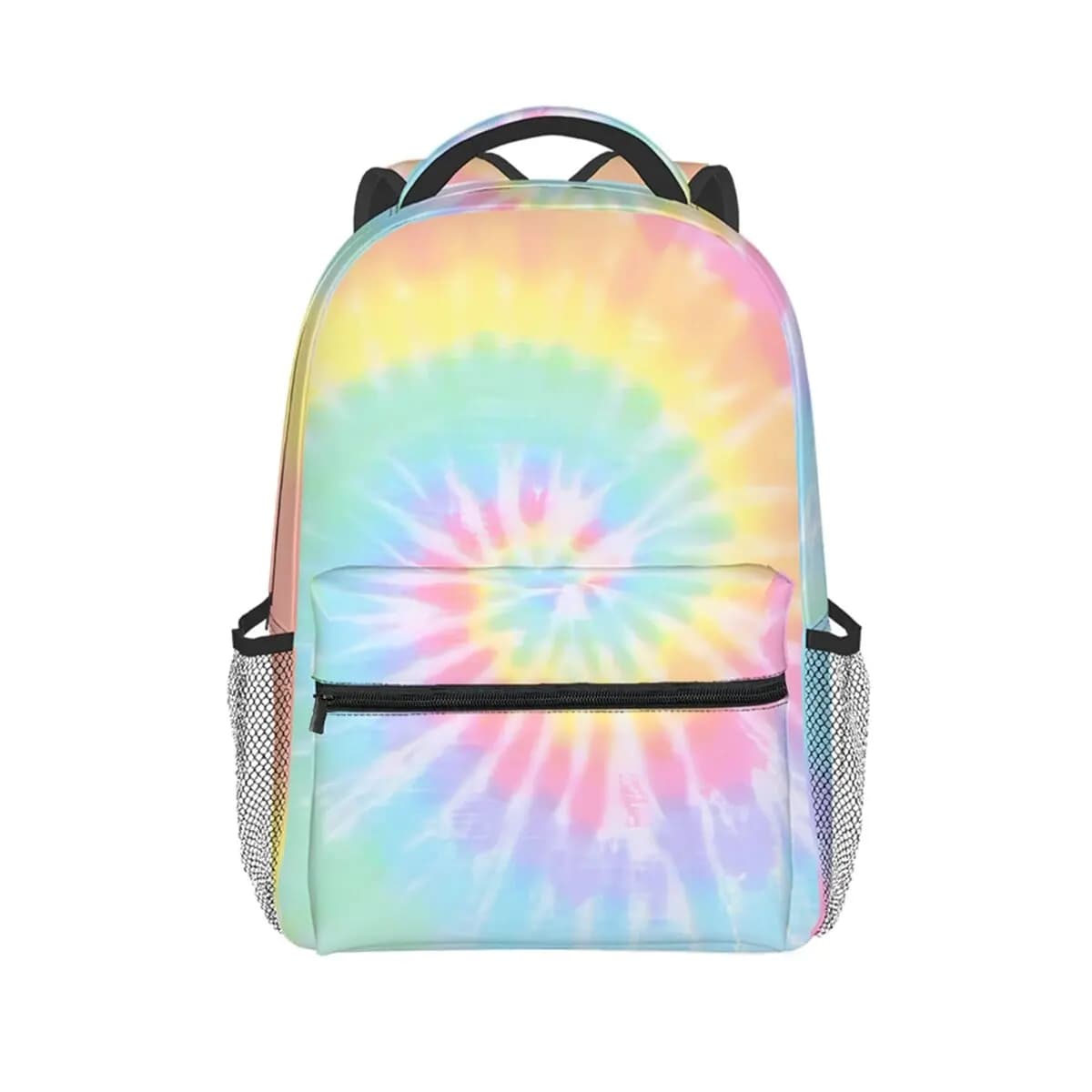Zaino Scolastico Tie-Dye, Miglior Regalo per Ragazzi e Ragazze, Design 2D Piatto a Cartone Animato, Impermeabile, Alla Moda per Bambini