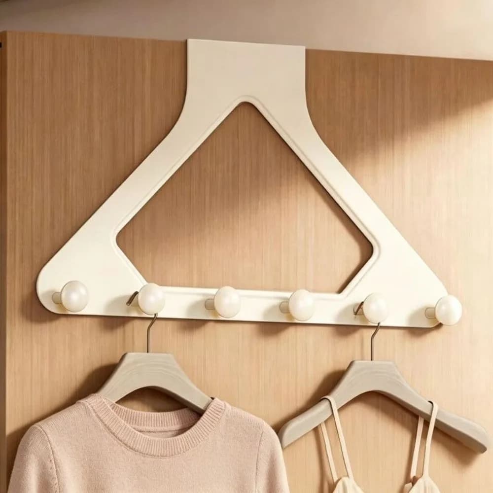 Heavy-Duty Plastic Over-the-Door Hook No Drill Design Multi-Hook Structure Wall Mount Storage Organizer Side Wall Mount