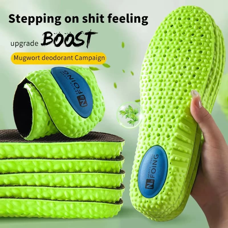 Pu Mugwort Cushion Sports Deodorizing Insole Men Women Summer Shock-absorbing Sweat Absorbing Breathable Comfortable Insole
