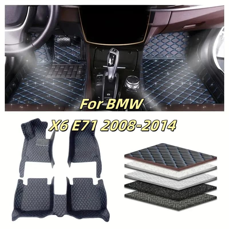 Tappetino per auto personalizzato per BMW X6 E71 2008 2009 2010 2011 2012 2013 2014 Accessori interni per auto Tappeto automatico antiscivolo