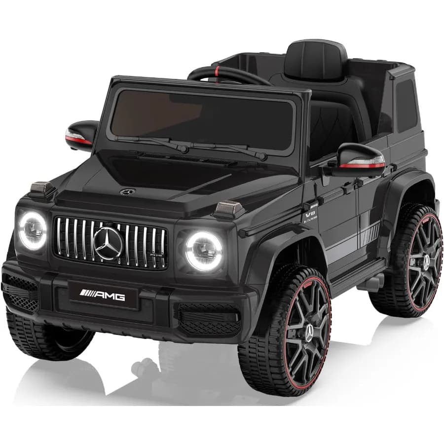 Auto Mercedes-Benz G63 per bambini con licenza, auto da 12 V con telecomando genitore, fari a LED, lettore musicale e clacson, Soft Star