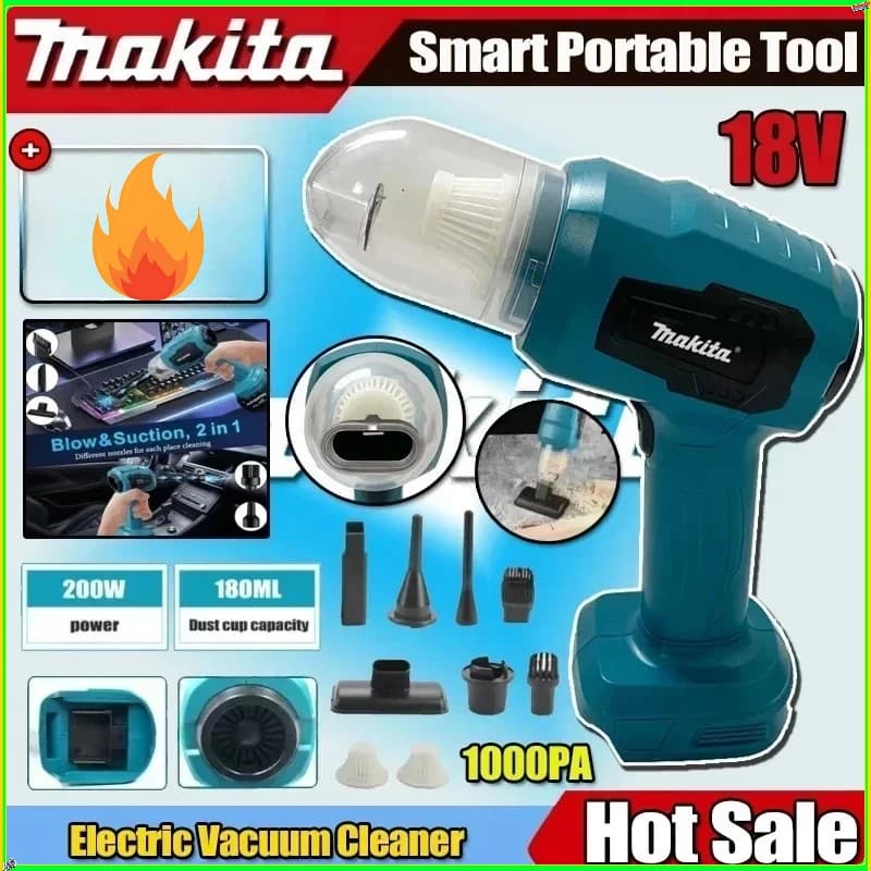 Mini aspirapolvere portatile multifunzione Makita 18V per auto, ricaricabile, per batterie Makita
