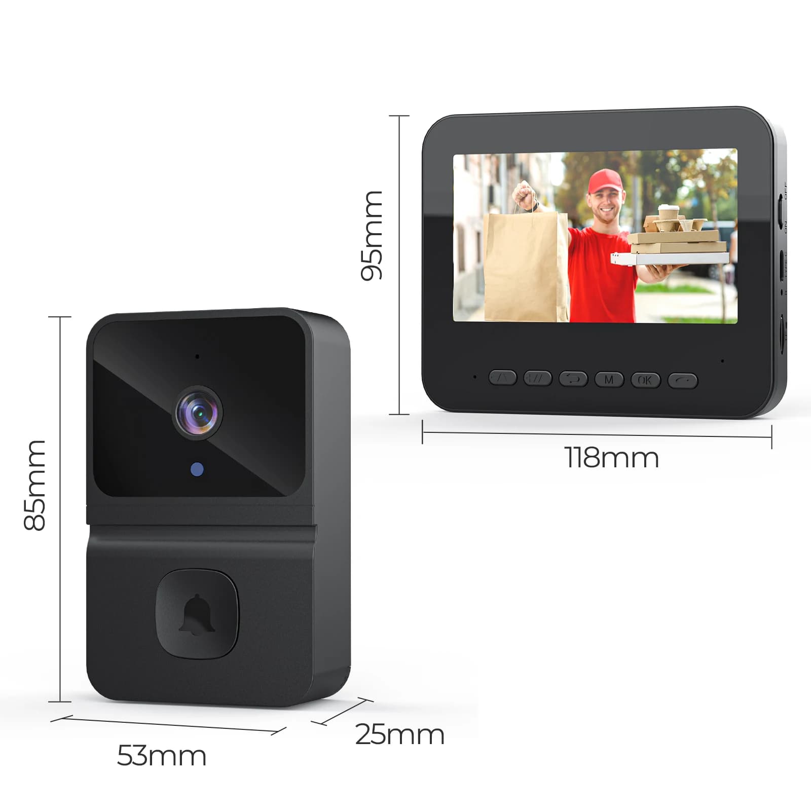 2025 Nuova telecamera per campanello video wireless di sicurezza con citofono per sistema di sicurezza domestica con porta montata a parete da 4,3 pollici