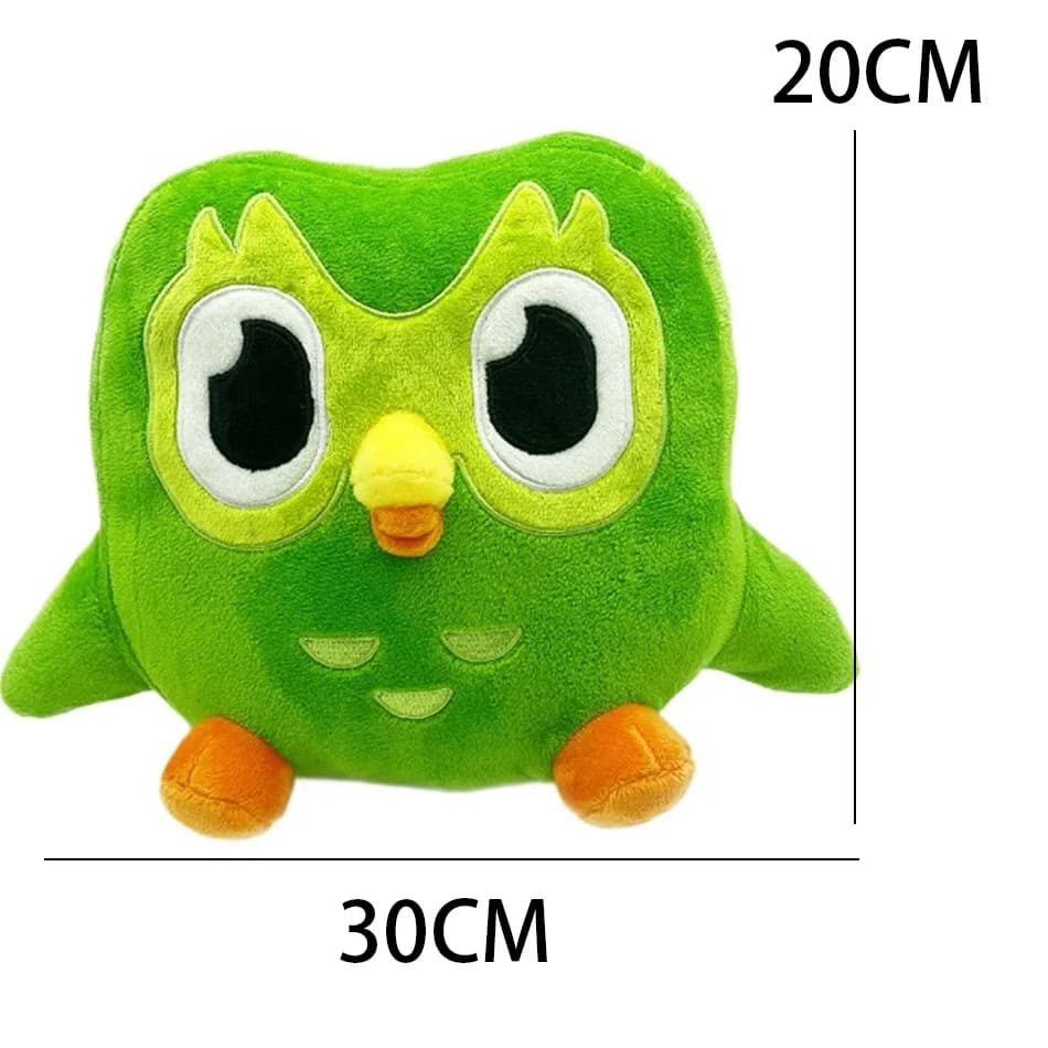 Carino Duolingo 20 CM Gufo Verde Peluche Peluche Il Gufo Del Fumetto Anime Gufo Bambola Morbido Peluche Per Bambini Compleanno Bambola Regali