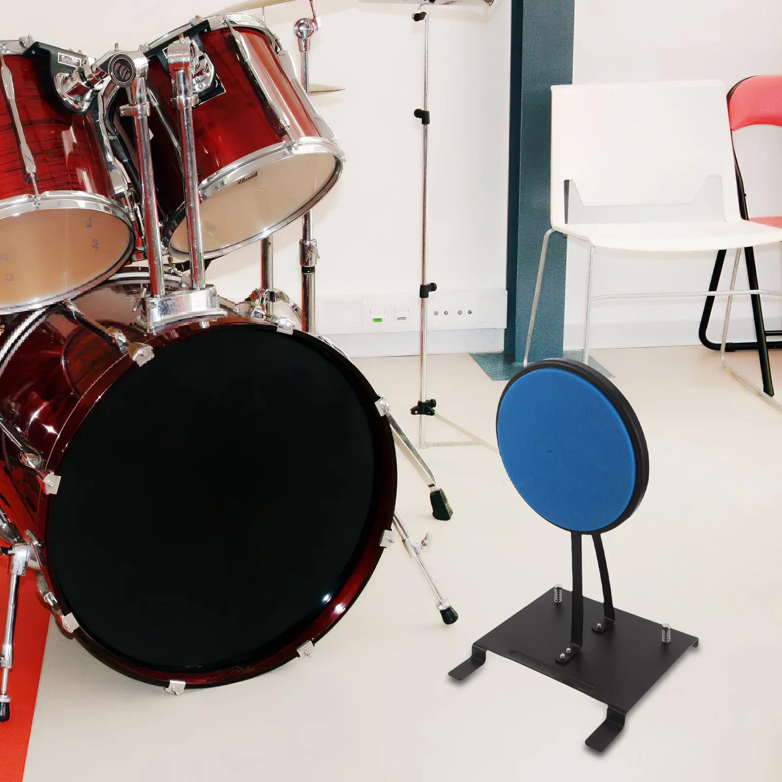 Drum Practice Pad Kit Silent Mute Mat for Beginners Bass Drum Kick Pedal Training Accessories