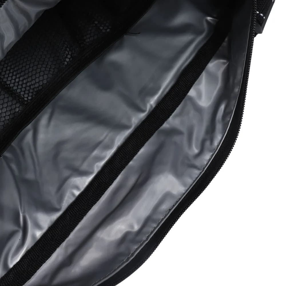 Waterproof Polyester Pet Carrier Bag Rectangular Shape Multi Pocket Pet Cart Pouch Double Cup Slots Adjustable Strap