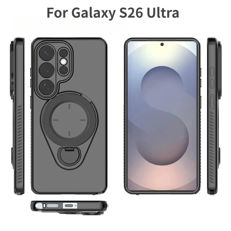 Design di Lusso Armor 360 ° Custodia Girevole con Supporto MagSafe per Samsung S26 Ultra, S26 Plus, S26 con Protezione Rialzata per Obiettivo e Antiurto