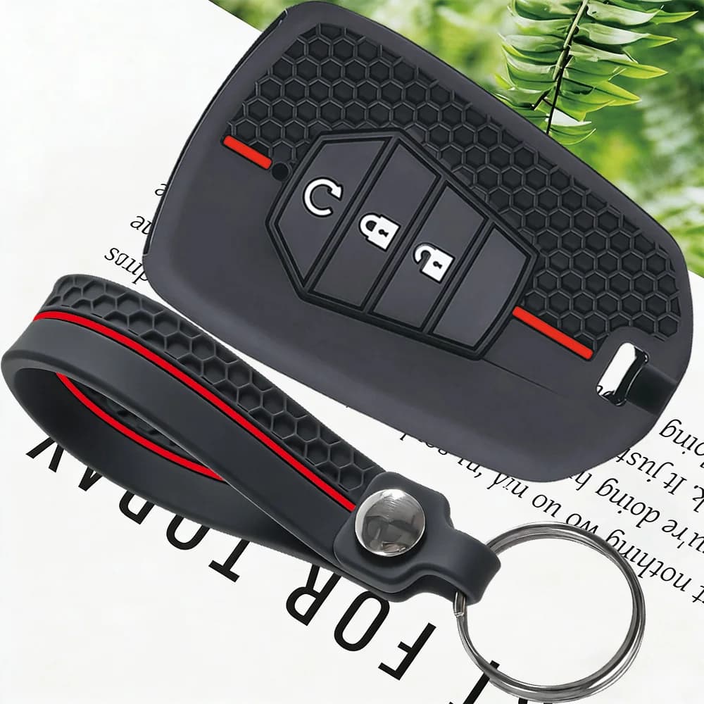 Nuova Cover in Silicone a 3 Pulsanti per Chiave Auto Telecomando ISUZU D-Max, MU-X 2021 2022+ e Accessori Box