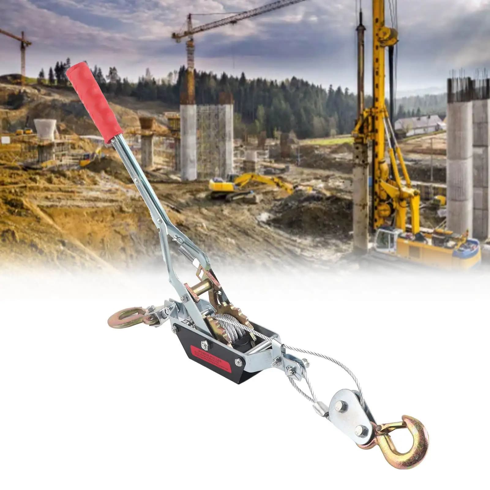Manual Power Extractor for Wire Rope 2/4T Stringer Tool Mini Tensioner Double Hook Lifting Tool Power Extractor for Heavy Duty