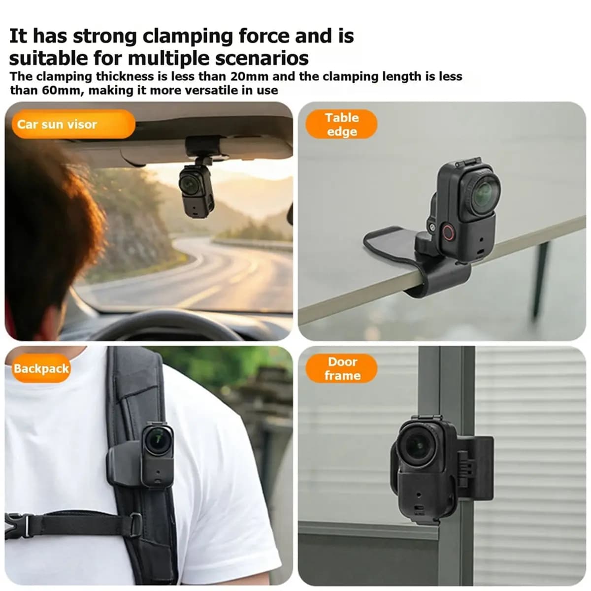 Dynamic Car Sun Visor Mount Camera Clip Holder for OSMO NANO Action Camera Universal in-Car Bracket
