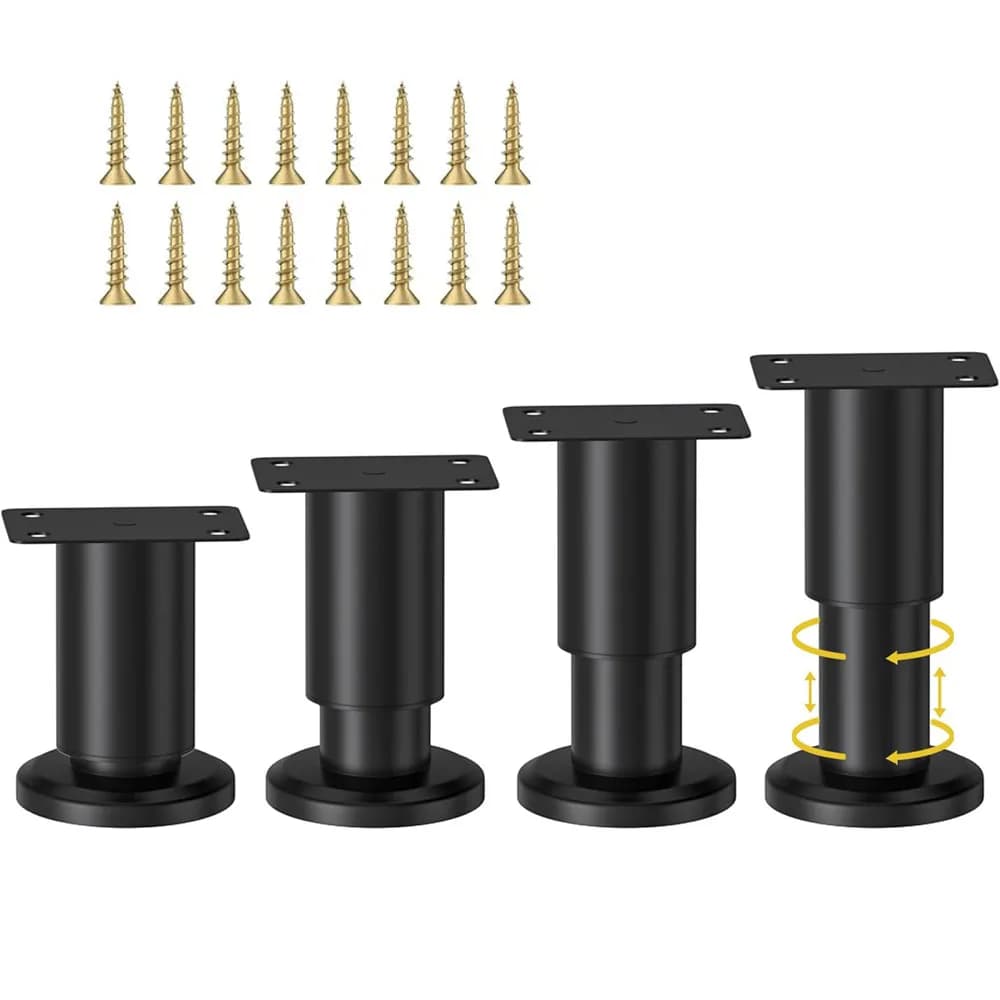 4 pz/set Gambe Per Mobili In Acciaio Inox Piedini di Supporto Regolabili per Mobile TV Divano Gambe Per Mobili Armadio Letto Tavolo Gamba di Supporto