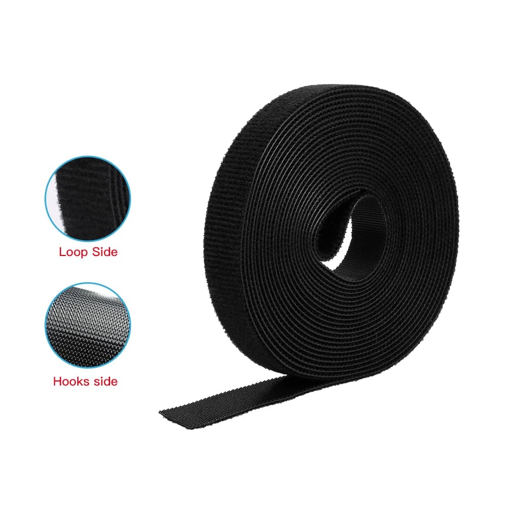 Rotolo di Fascette Autoadesive Riutilizzabili in Nylon con Chiusura a Strappo, Organizzatore per Cavi 2cm x 5m