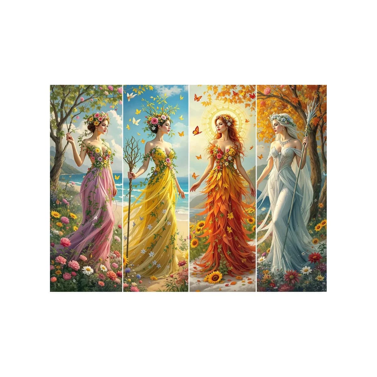 1pc 30x40cm-11.8x15.7Inch Frameless 11CT/14CT Printed Fabric Cross-Stitch DIY Set, Fairy