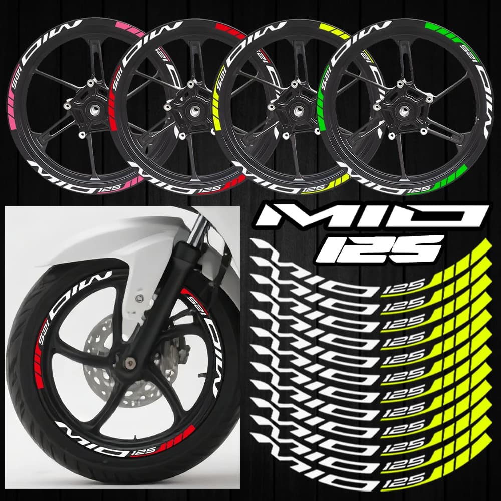 Per MIO 125 MIO125 Riflettente Mozzo Ruota Del Motociclo Adesivi SET Moto Bike Scooter Rim Strip Nastro Decalcomanie In Vinile Accessori