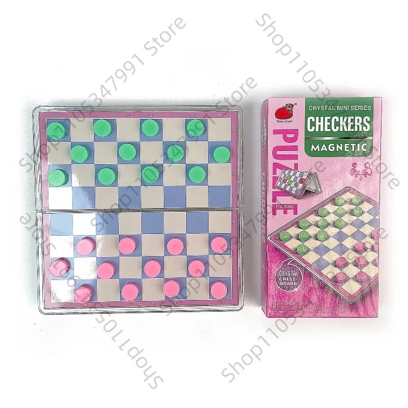 Gioco da Tavolo Pieghevole Magnetico in Cristallo, Scacchiera Trasparente in Plastica, Set da Viaggio per Esterni, Gioco di Strategia Classico, Regalo per Feste