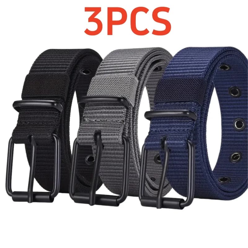 Cintura casual da uomo in tela, cintura da golf, cintura resistente per pantaloni sportivi da esterno, cintura per jeans, adatta per il tempo libero quotidiano e lo sport.