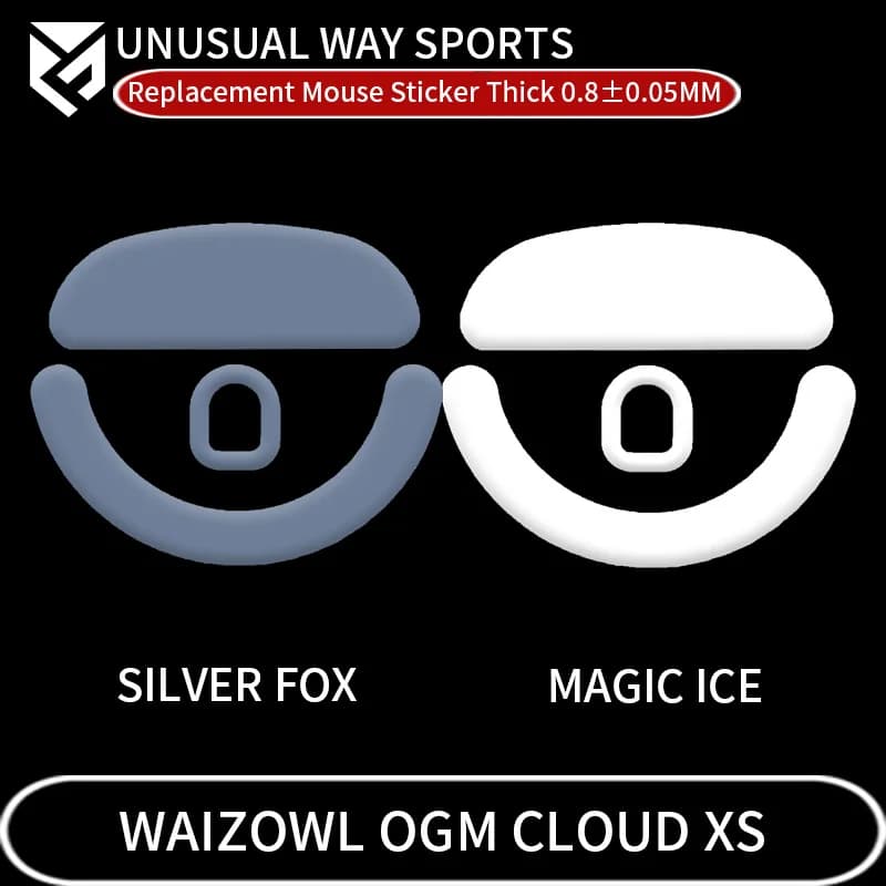 InsolitoWaySports Mouse Pattini Piedi Waizowl OGM Cloud XS Superficie curvata PTFE Anti collasso Magic Ice Pink Black Silver Fox