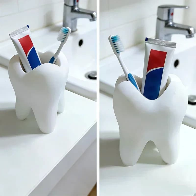 Portaspazzolini, Penne e Accessori per il Trucco in Plastica con Motivo a Denti