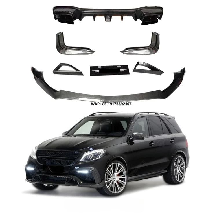 B Style Conversion Body Kit for GLE W166 SUV Modified Carbon Fiber Front Lip Rear Diffusers Front Splitter Carkit