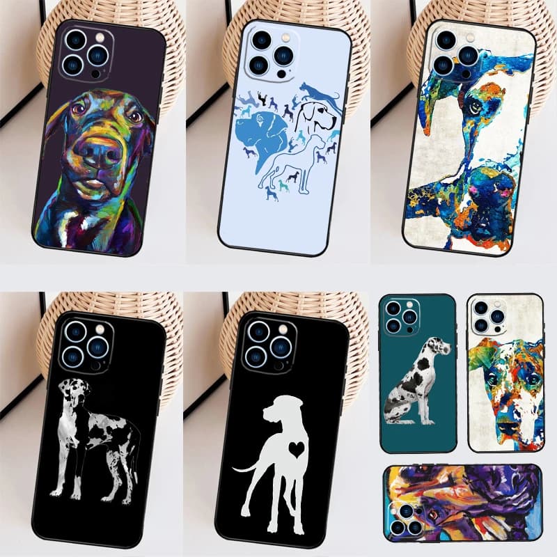 Great Dane Dog Watercolor Case For Realme 15 10 11 12 13 14 16 Pro Plus GT7 GT8 Pro C65 C67 C63 C61 C55 C53 C35 C71 C75