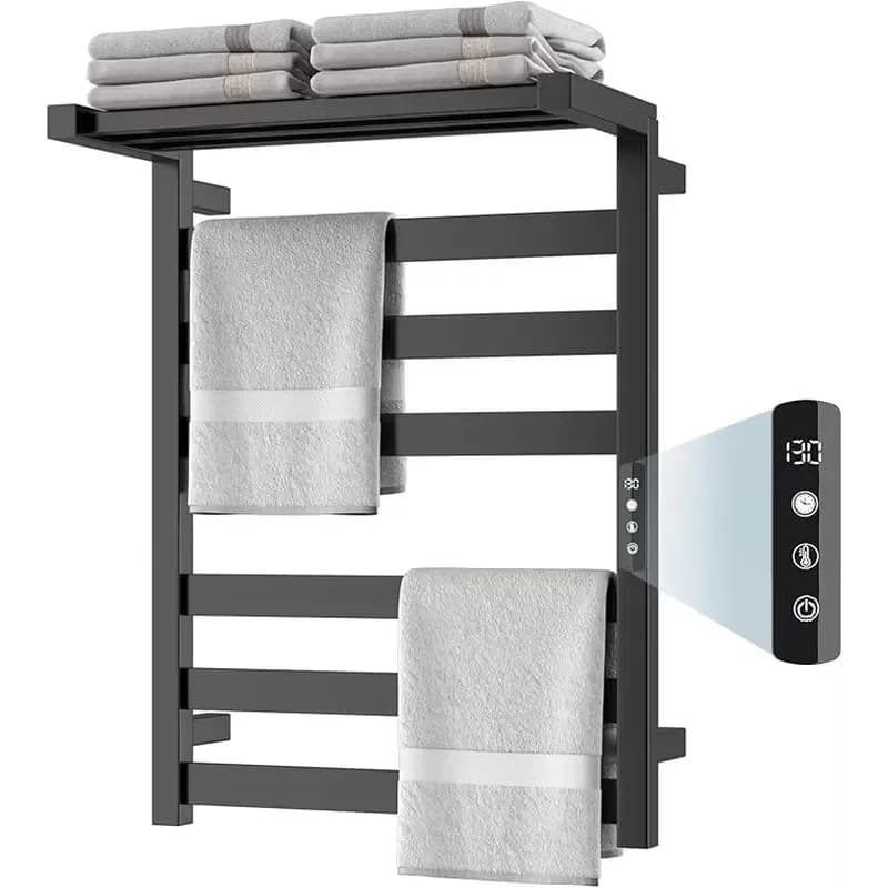 Hot Sale Bathroom Tower Warmer Rack 6 Bars Smart Electric Towel Warmer Rail Waterproof Heated Towel Rack for Shower Room