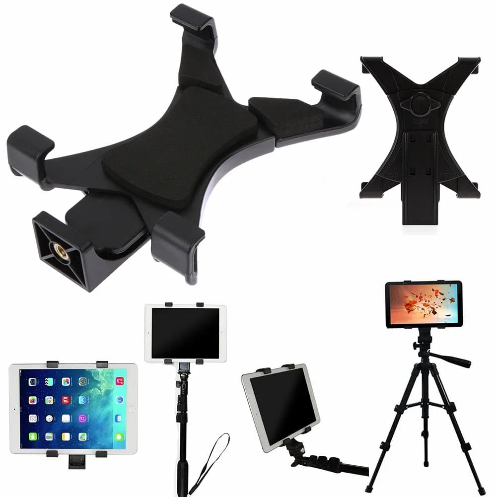 Morsetto universale per supporto treppiede per tablet con adattatore da 1/4 di pollice per iPad 2/3/4/Air/Air2/Mini per supporto per tablet Galaxy