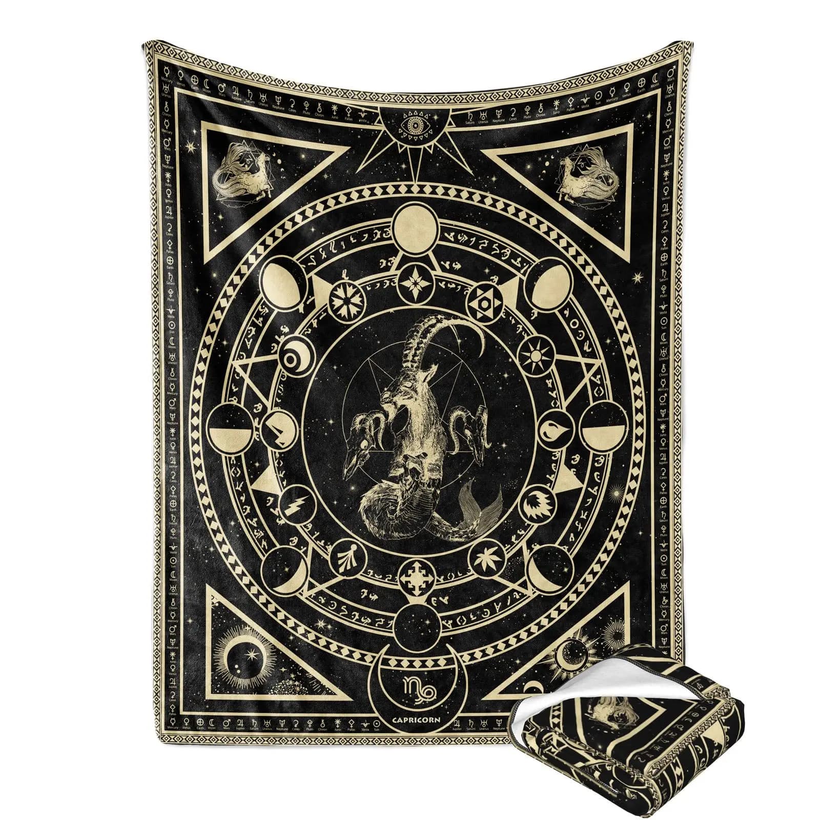 Coperta stampata con segno lunare vintage per divano letto, viaggio, campeggio, soggiorno, ufficio, coperta per regali per tutte le stagioni