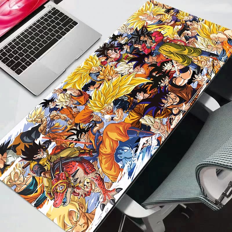 Tappetino per mouse Cool Dragon Ball DBZ Tappetini per scrivania da ufficio Accessori per giochi per PC Tappetino per tastiera XXL nuovo per laptop in bianco e nero