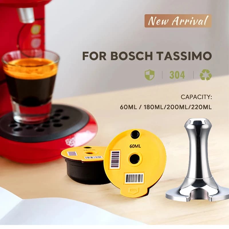 Coffee Capsules Reusable for Machine Tassimo For-BOSCH Rechargeable Filter Cup Pod espresso machine 60/180M