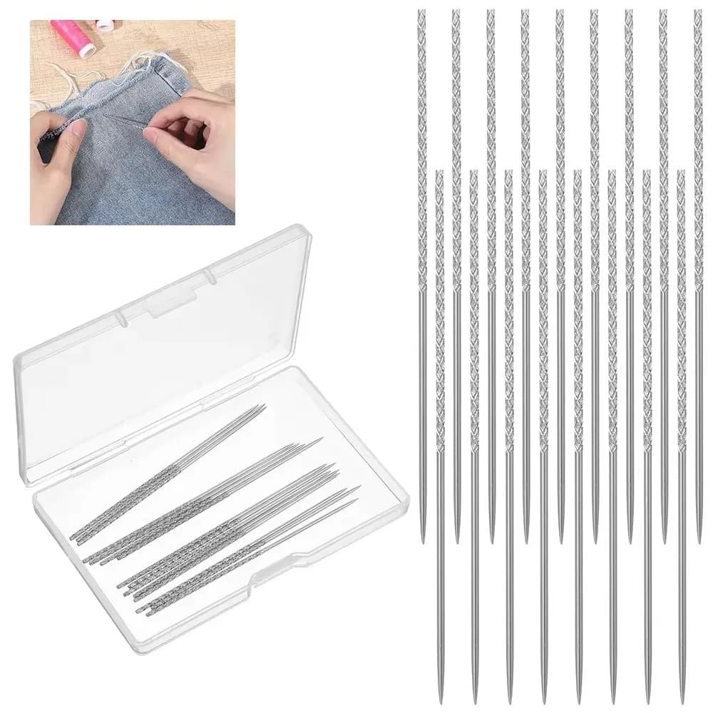 15PCS/Boxed Knurled Needle Lightweight Hand-knitting Tool Hread Head Piping Trouser Leg Needle Multifunctional
